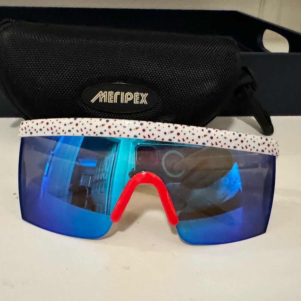 Meripex WHITE EDITION VINTAGE MIRRORED SUNGLASSES
